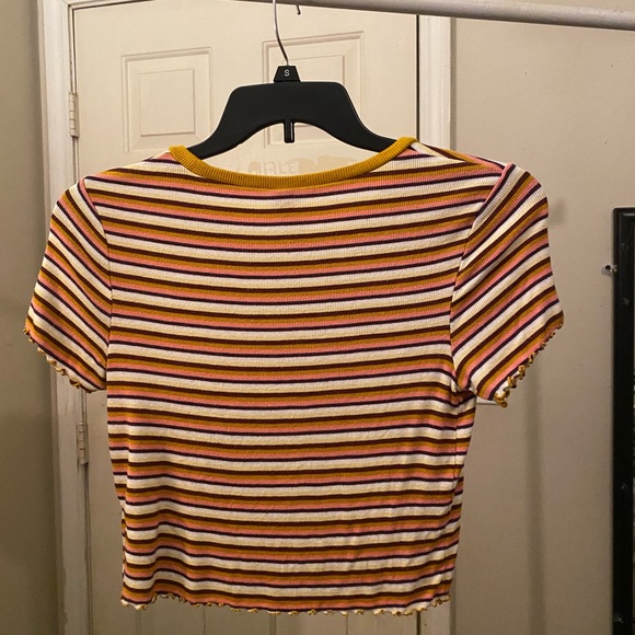 Striped shirt with ruffles on bottom - Picture 1 of 2
